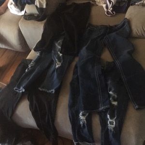 Young womens pants range in sizes